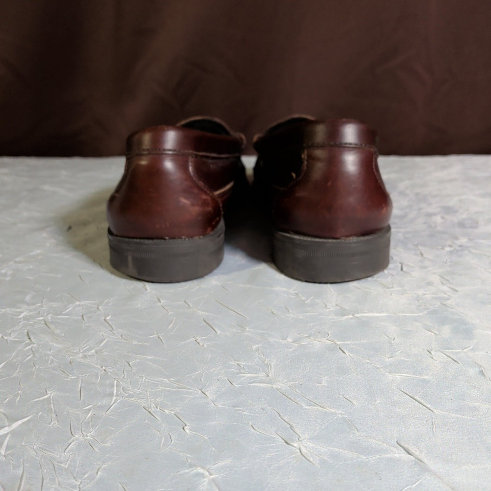 Vintage Sebago Tassel Loafers Mens Size 11D Brown Leather Cross Strap Preppy - Picture 4 of 7